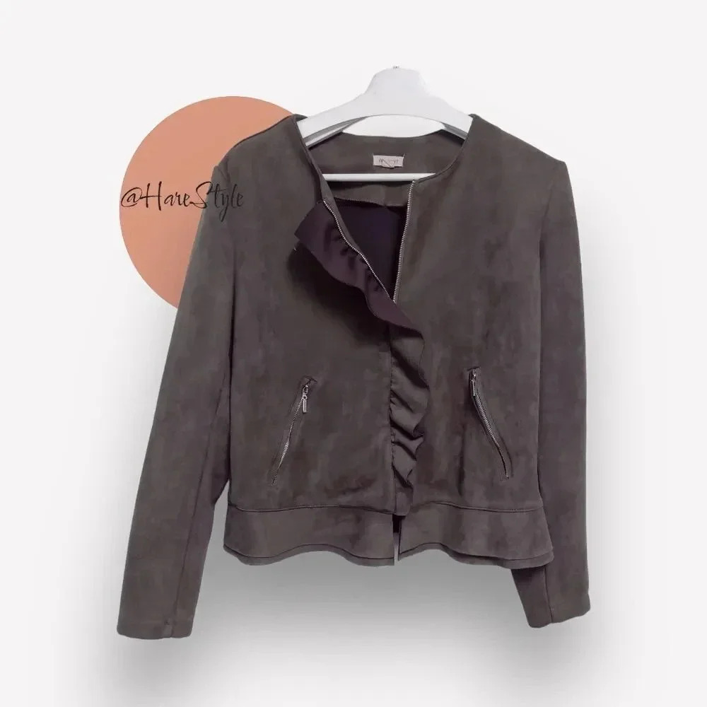 Westport Olive cloth suede moto jacket xl​